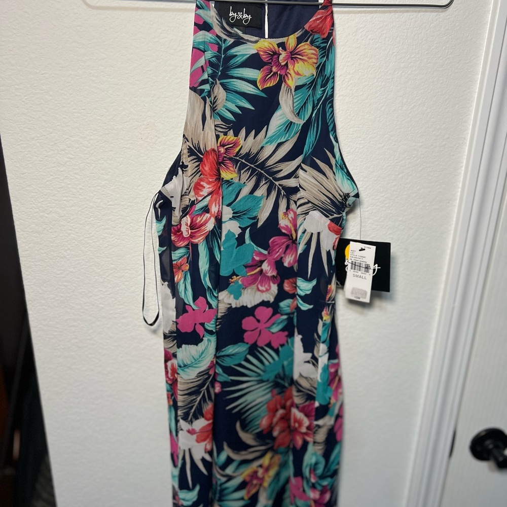 by & by Tropical Floral Dress Navy